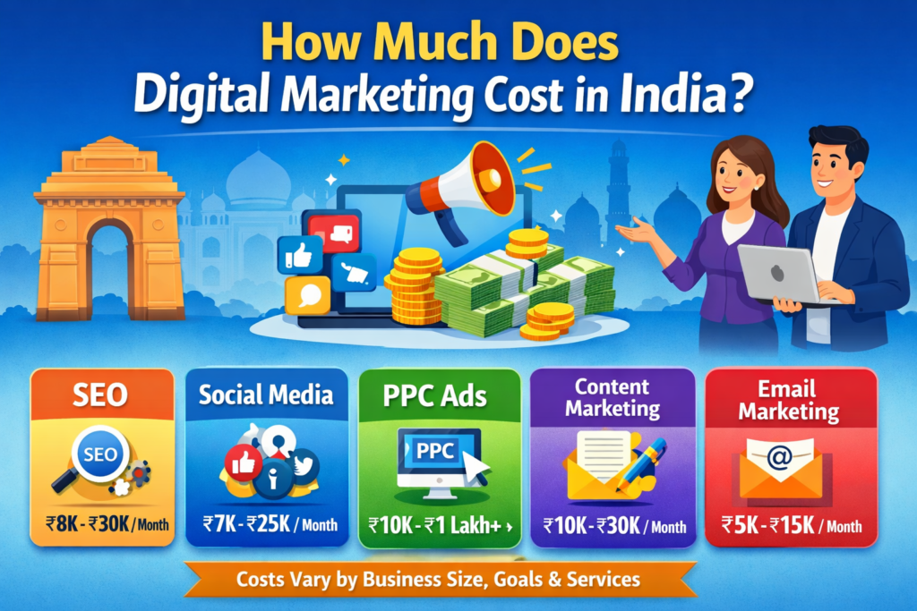 How much does digital marketing cost in india